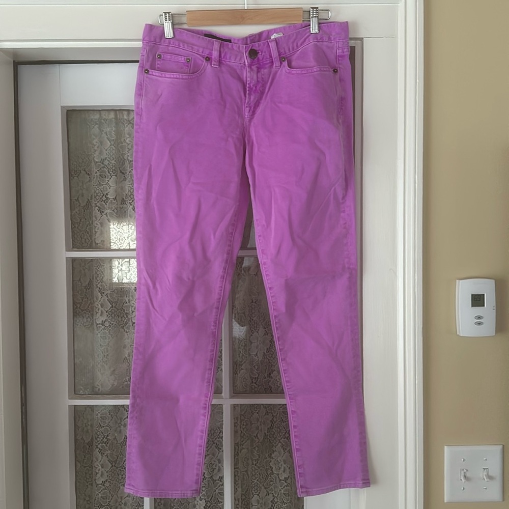 J Crew lilac pink skinny pants jeans. Size 30 tall